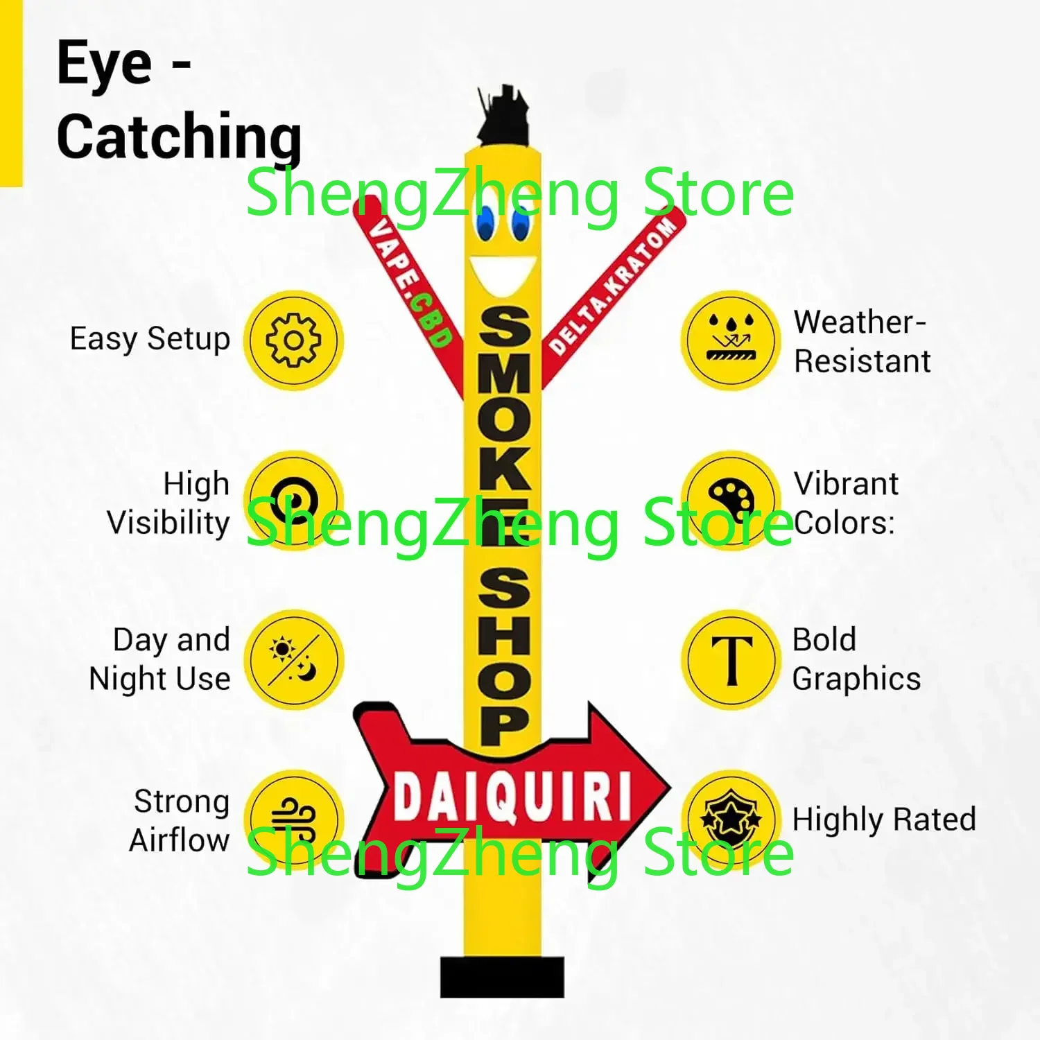 1Pcs 18Ft Tall Daiquiri Smoke  - Vaping Air ulasan dan harga